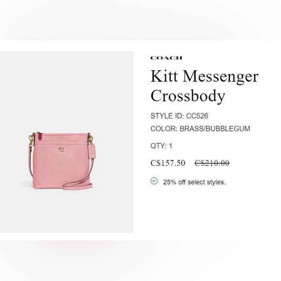 Coach Crossbody Pink *Barely Used* Bought from Coach website - Picture 2 of 7